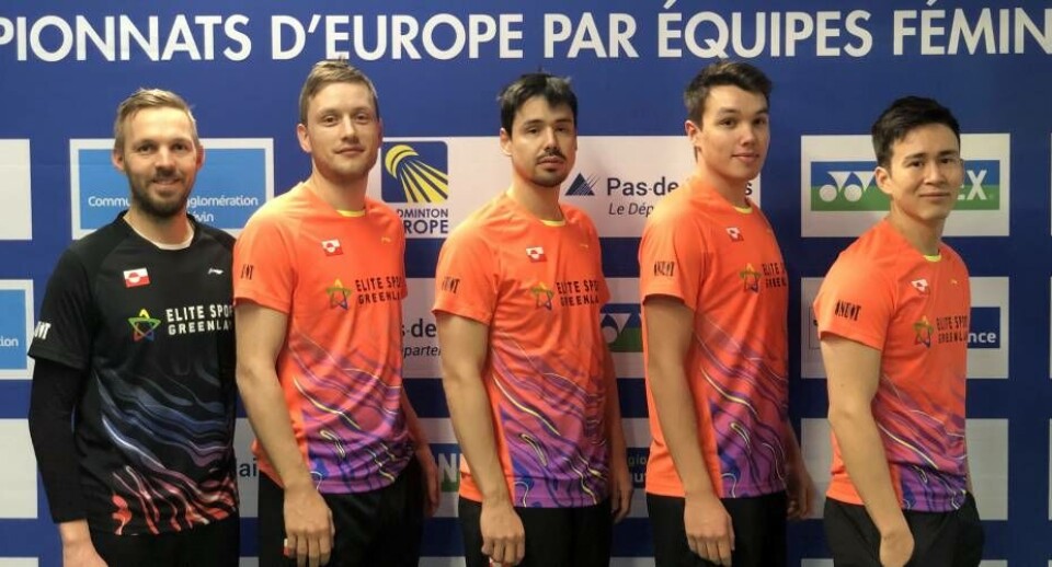 Her ses det grønlandske herrelandshold i badminton