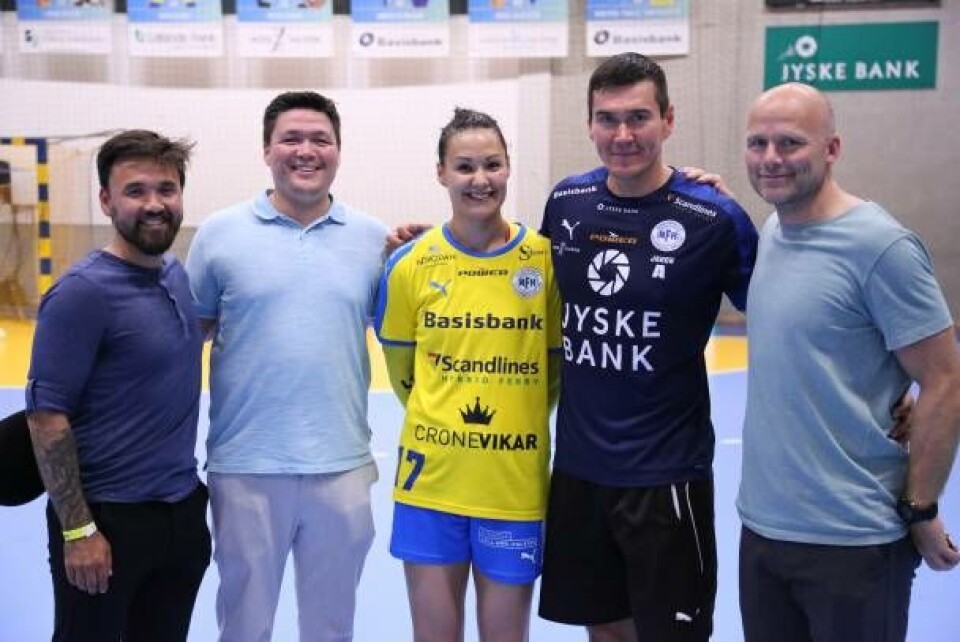 Grønlandsk sportsmøde. Fra venstre Jonas Jensen, Muusa Ostermann-Søholm, Lykke Frank Hansen, Jakob Larsen og Carsten Olsen