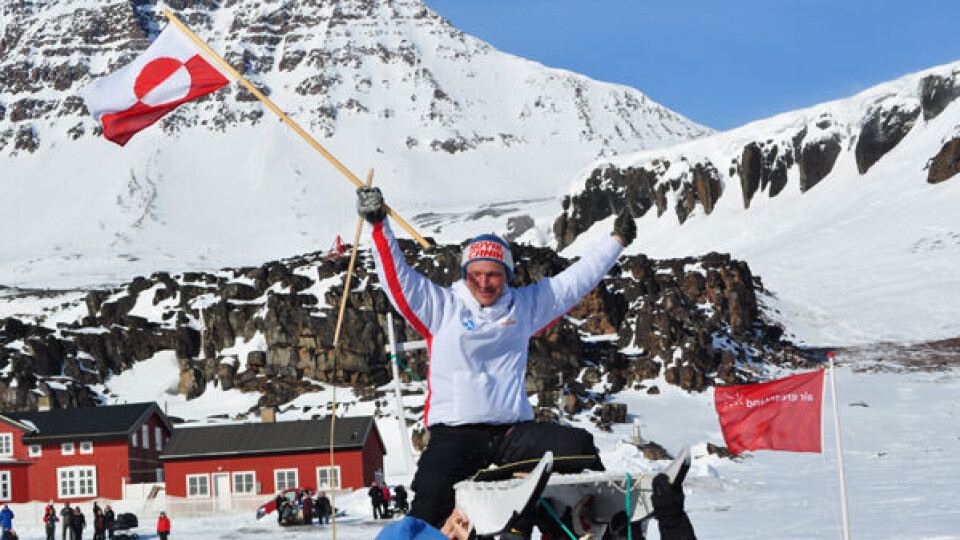Jørgen Kristensen ved ankomsten i Avannaata qimussesua i Qeqertarsuaq. Foto: Saalamiit Møller Lorentzen