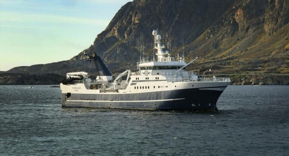 Brim har købt det 23 år gamle skib Tuukkak for 148 millioner kroner af s datterselskab. På billedet ses trawleren, mens den hed Tuugallik Royal Greenland