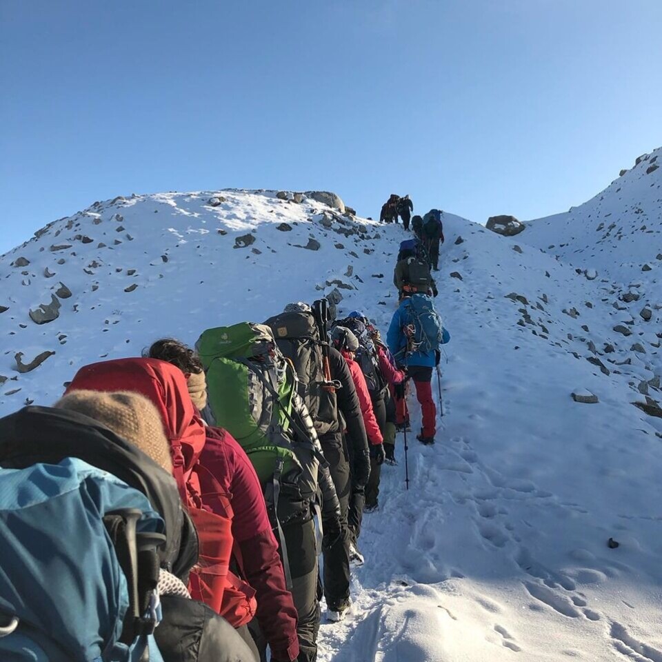 Her ses studerende på adventure guide-uddannelsen