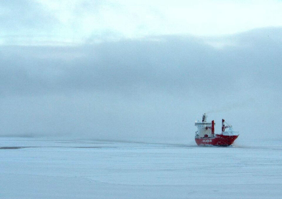 Nuka Arctica blev i sidste uge delvist assisteret af inspektionsfartøjet Triton Arktis KommandoTriton har maskinkraft på 12.000 hk og kan derfor gå gennem temmelig tyk fastis Arktis KommandoNuka Arctica blev i sidste uge delvist assisteret af inspektionsfartøjet Triton Arktis KommandoTriton har maskinkraft på 12.000 hk og kan derfor gå gennem temmelig tyk fastis Arktis KommandoNuka Arctica blev i sidste uge delvist assisteret af inspektionsfartøjet Triton Arktis KommandoTriton har maskinkraft på 12.000 hk og kan derfor gå gennem temmelig tyk fastis Arktis Kommando