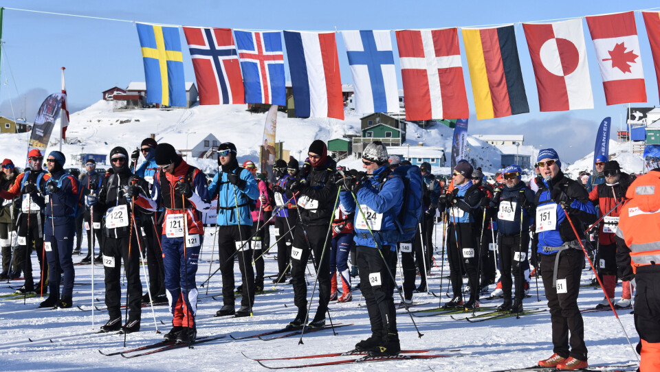 Billedet stammer fra sidste års start af Arctic Circle Race - et af verdens hårdeste skiløb.