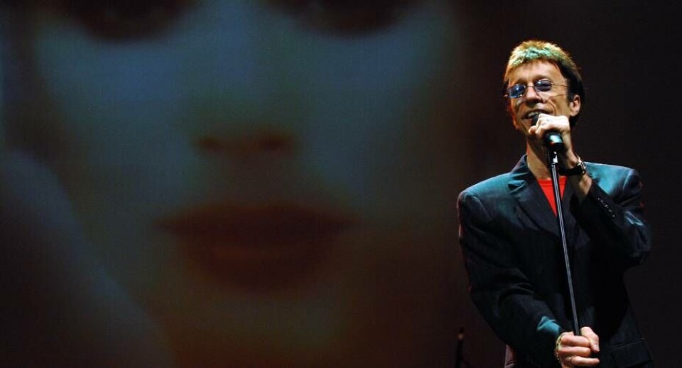 Her ses Robin Gibb til en international jazz-festival i Dubai i marts 2008. Han blev 62 år. Foto: AP Photo/Tracy Brand, File