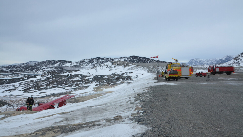 Dash 8-flyet fra Air Greenland røg af banen i den nordlige del af landingsbanen i Ilulissat
