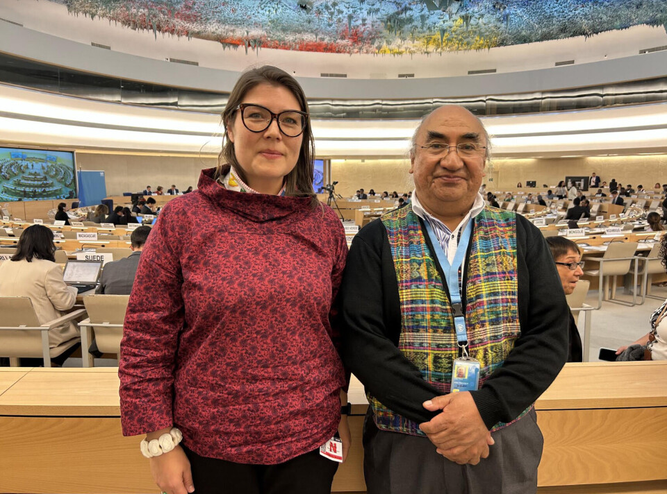 ’s forkvinde Sara Olsvig og FN’s specialrapportør José Francisco Calí Tzay. ICC
