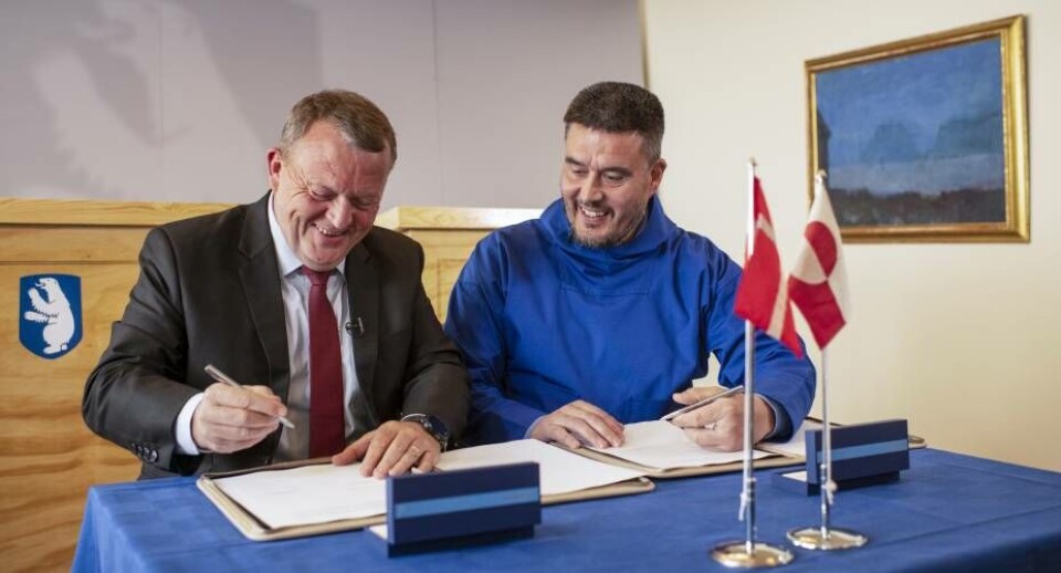 : Sidste gang tidligere statsminister Lars Løkke Rasmussen besøgte Grønland var i 2018, da han underskrev lufthavnsaftalen sammen med daværende formand for Naalakkersuisut Kim Kielsen.
