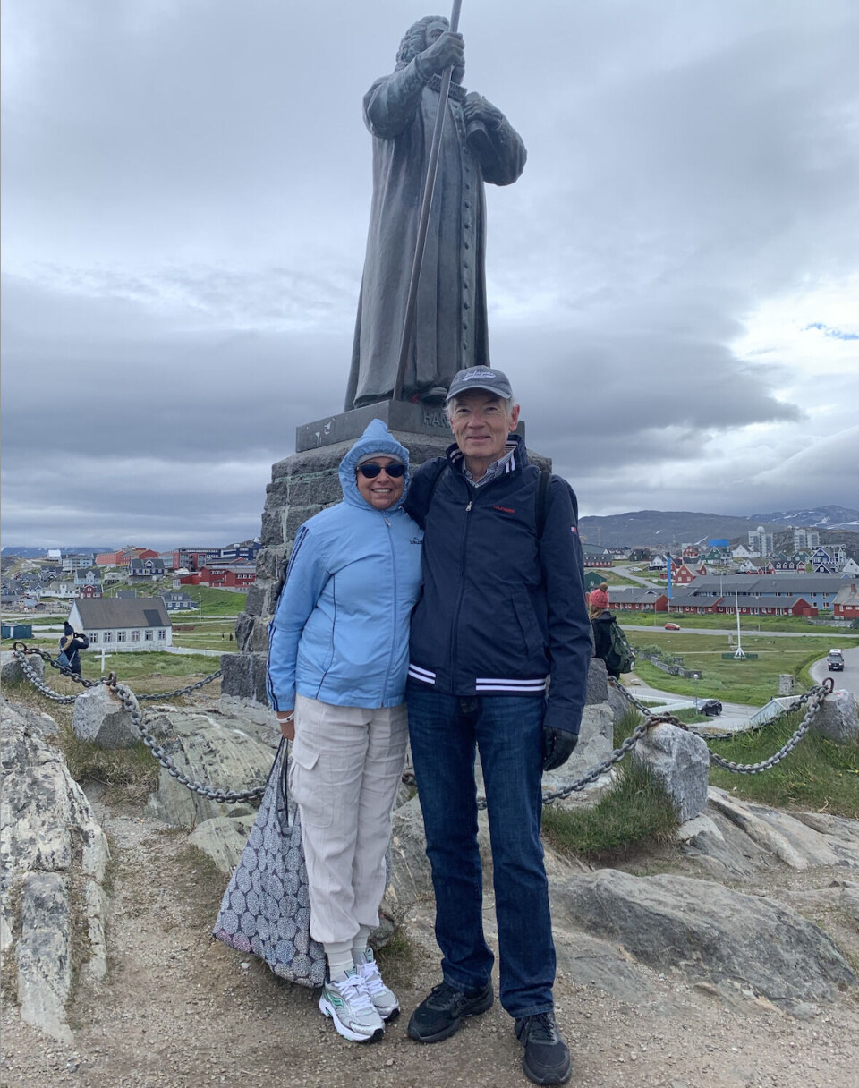 Ægteparret Anne og Gerry var om bord på et krydstogtskib, som anløb Nuuk sidste weekend i juli.