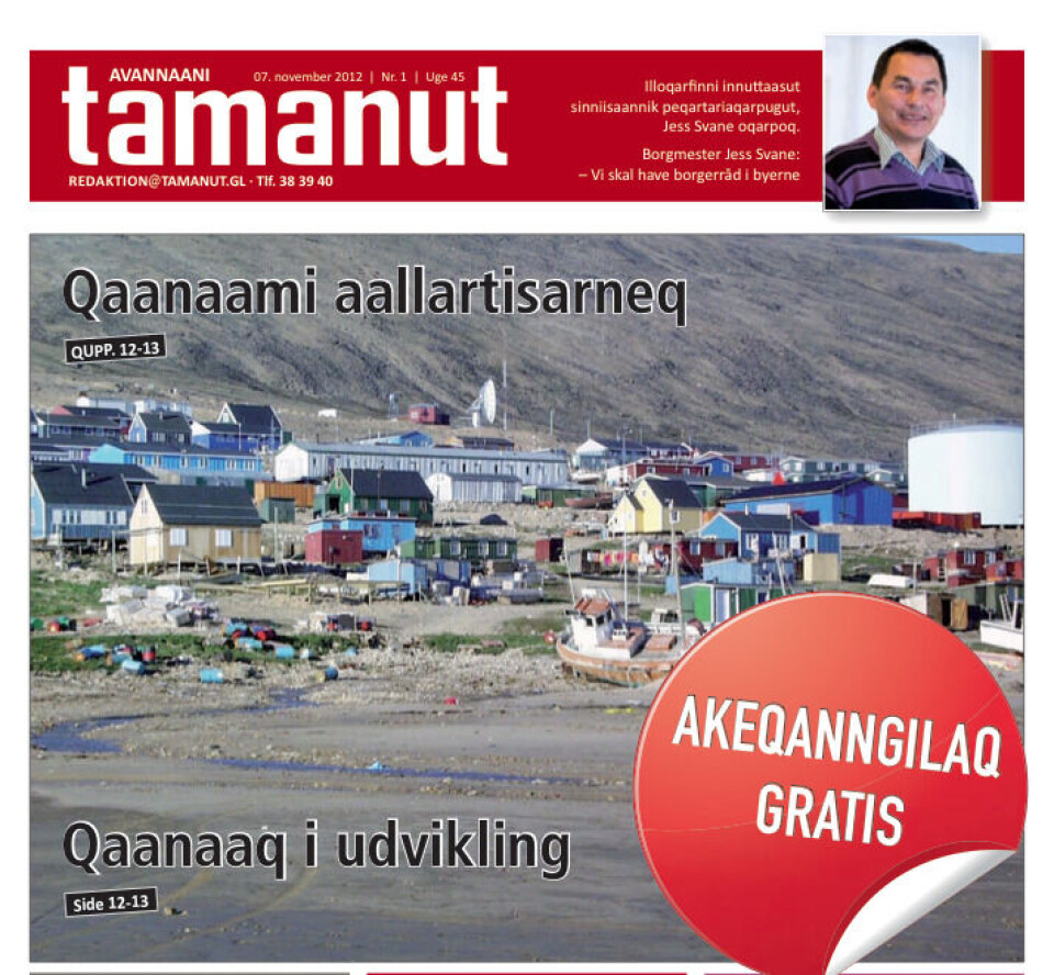 Tamanut Avannaani er navnet på den nye avis, som i dag onsdag udkommer for første gang flere steder i Qaasuitsup Kommunia.