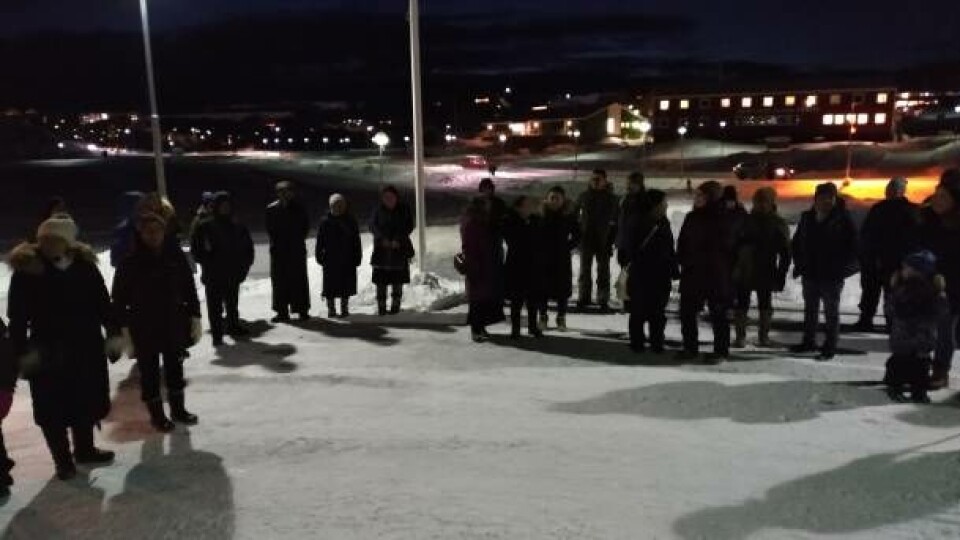 Billedet fra demonstrationen i Sisimiut