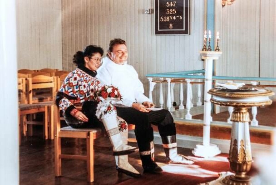 Hans Peter Hansen blev gift med sin Ane i 1994 i Ilulissat.