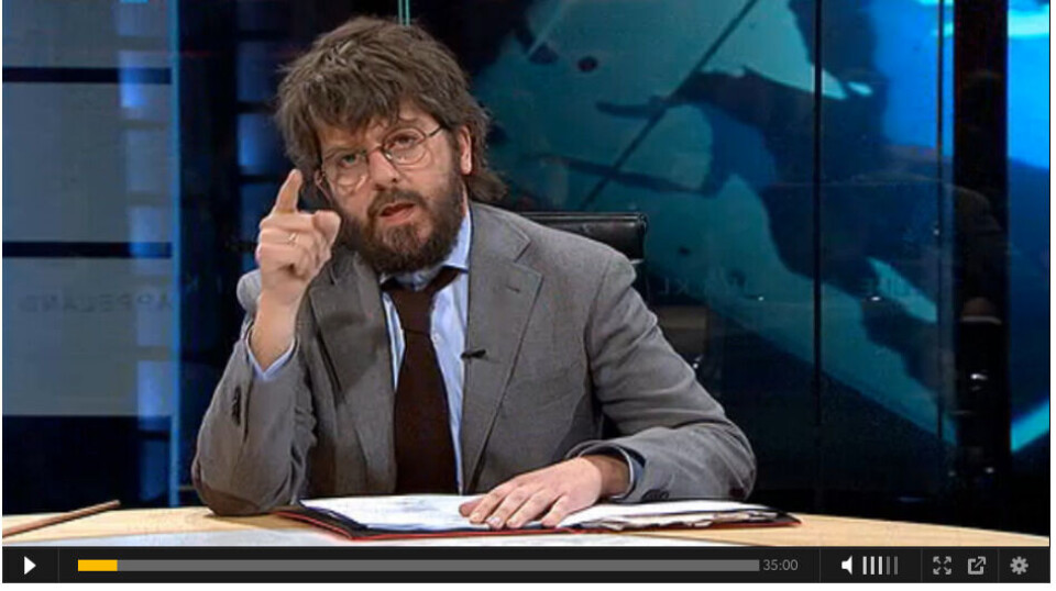 Grønland kom ind som intro til 30 minutters tvprogram om Dårlig Nyt med Anders Lund Madsen. Foto: Screendump fra DR.dk