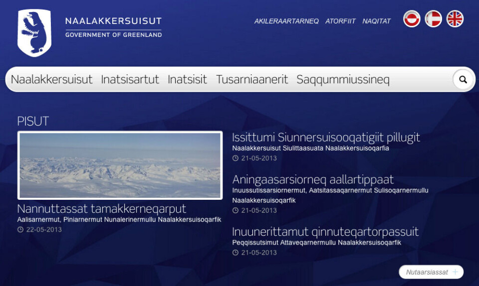Nanoq.gl er blevet til naalakkersuisut.gl