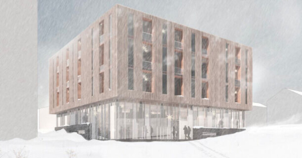Det konkrete forslag indeholder publikumsorienterede serviceerhverv ibebyggelsens stueetage. Ovenover er der boliger, som placeres omkring en fælles tagterrasse.