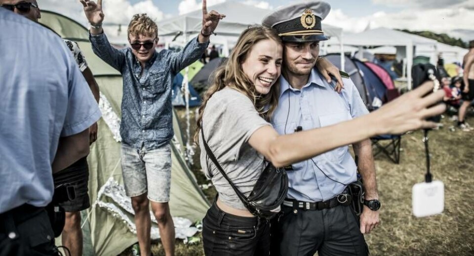 Foto fra årets Roskilde Festival. Politiet