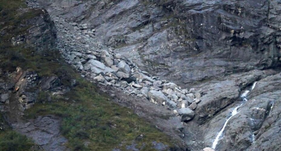 Voldsomt jordskred rammer norsk fjeld