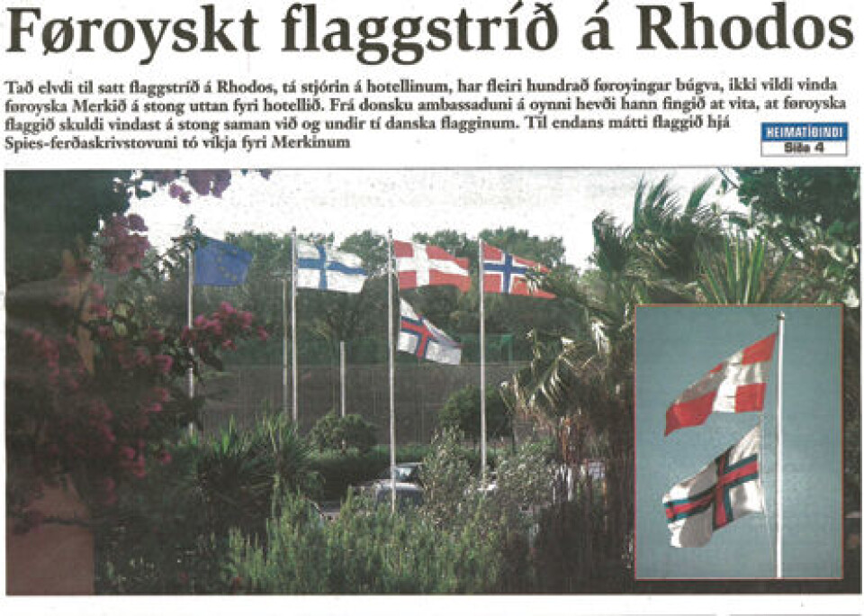 Det faldt de omkring 500 færinger for brystet at Merkid hang under dannebrog.