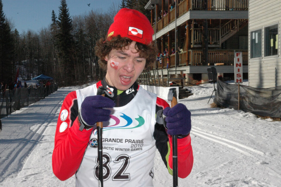 Johannes Olsvig var også med ved ARctic Winter Games i 2010. Her er han netop løbet i mål. Foto: John Jakobsen