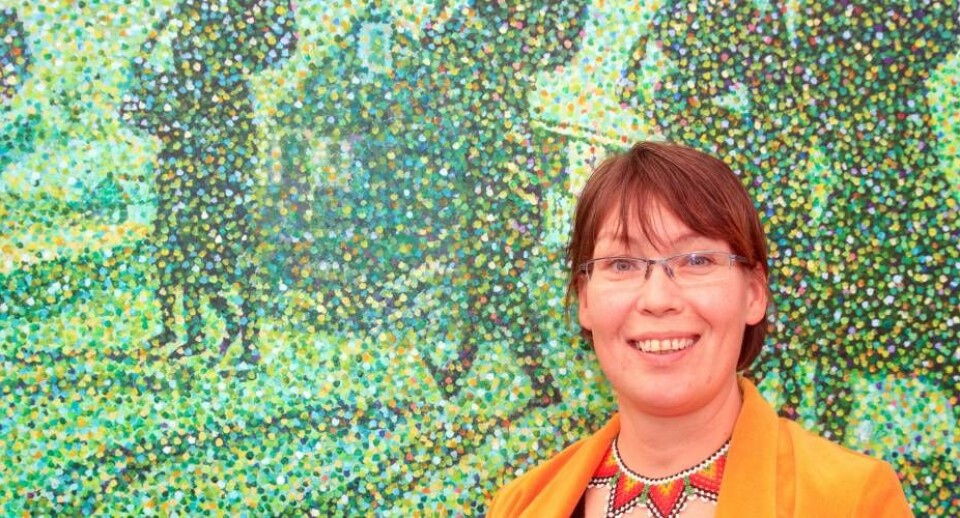 Malene Guldager udstiller i Aalborg. Her ved sin 'Laajat/Daglejerne'