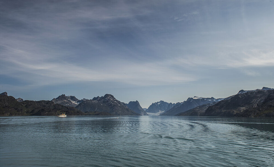 Grænserne mellem land og hav har ændret sig gennem årtusinder. Nu skal forskere samle viden om de seneste 14.000 års havniveauer ved ved Grønland. (Arkivfoto) Regentparret, Evighedsfjorden, Thetis, 180715,