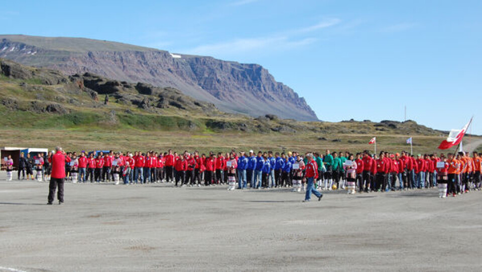 Åbningsceremoni i gårsdagens GM-åbningsceremoni i Qeqertarsuaq. Foto: Saalamiit Møller Lorentzen
