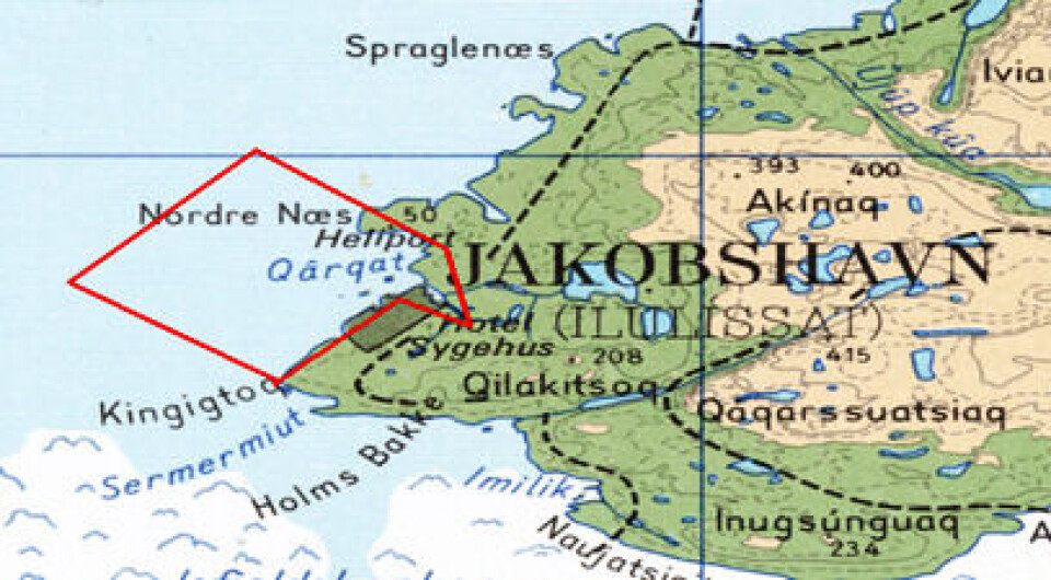 SKA-bådene har netop opmålt dette område ved Ilulissat.