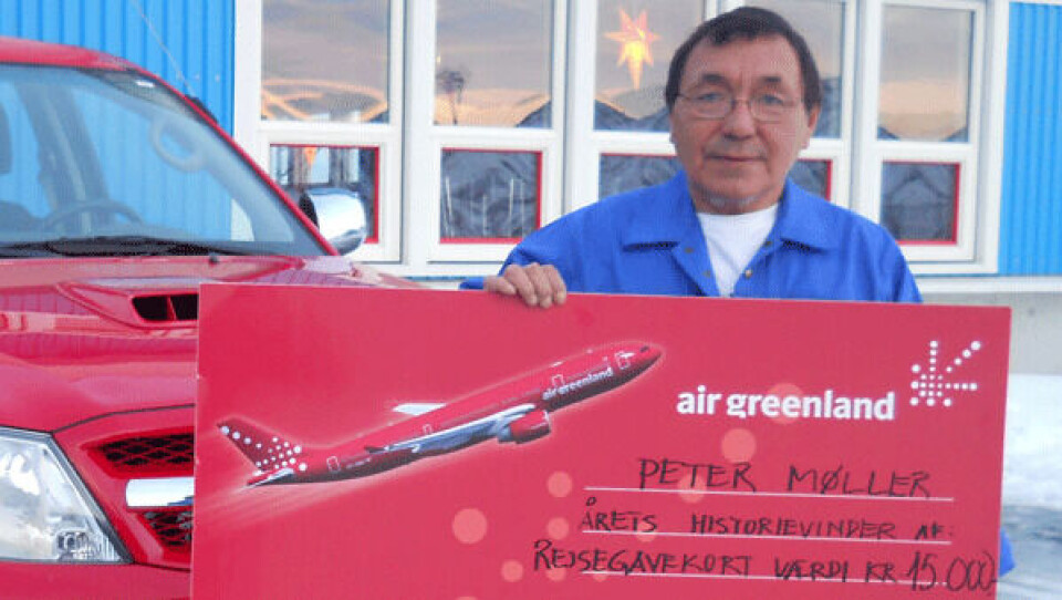 Med en historie fra sin barndom Peter Møller sikret sig støtte til en flytur. Foto: Air Greenland