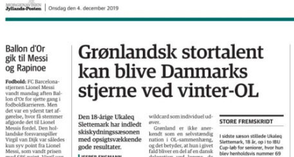 JP: Ukaleq kan blive Danmarks OL-stjerne
