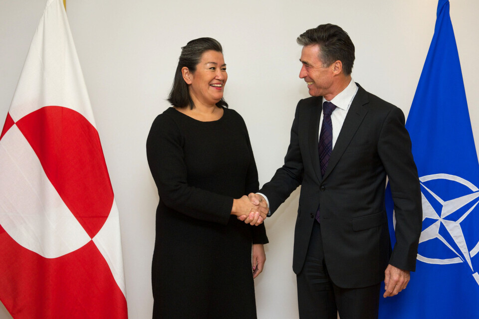 Grønlands øgede geopolitiske rolle var i fokus, da formand for Naalakkersuisut Aleqa Hammond fra Siumut mandag mødtes med Natos generalsekretær, Anders Fogh Rasmussen, i Natos hovedkvarter i Bruxelles